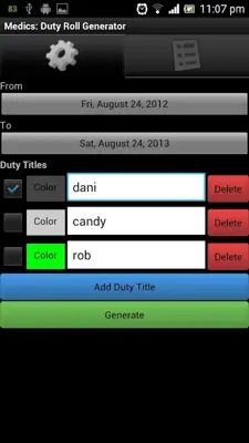 Medics Duty Roll Generator android App screenshot 1