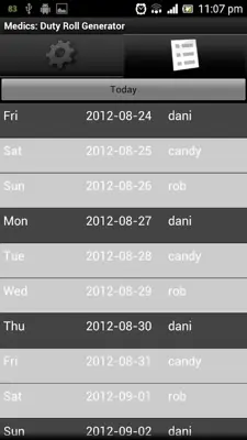 Medics Duty Roll Generator android App screenshot 2